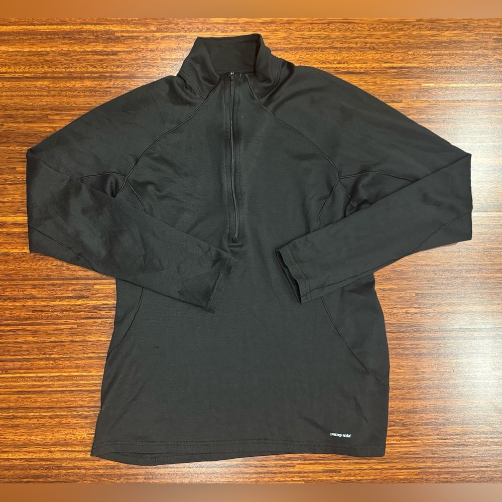 Patagonia Capilene Midweight Quarter Zip Tech Top Base Layer Black M Gorpcore